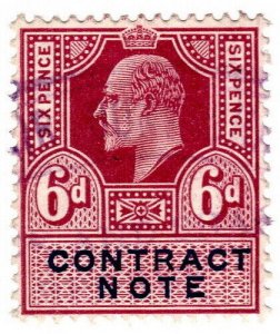 (I.B) Edward VII Revenue : Contract Note 6d (1915)