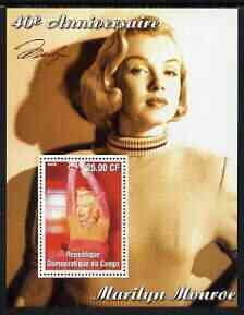 CONGO KINSHASA - 2002 - Marilyn Monroe #7 - Perf Min Sheet - M N H-Private Issue