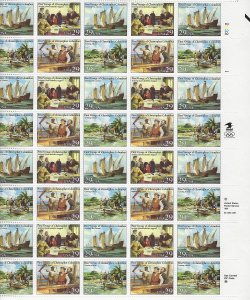 Catalog  # 2620 Sheet of 40 Voyages of Christopher Columbus Four Ships