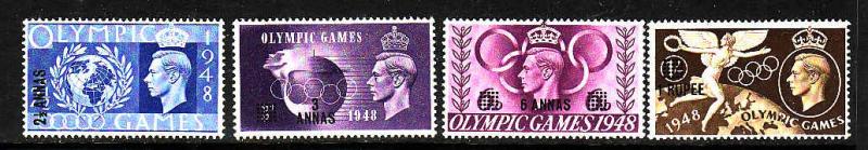 Oman-Sc#27-30-unused hinged Olympic set KGVI-Sports1948-