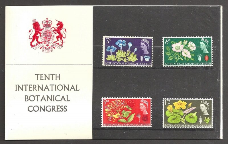 GREAT BRITAIN ELIZABETH II 1964 Botanical Congress pres pack, very slight - 2066