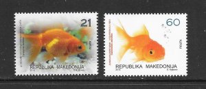 FISH - MACEDONIA #652-3 GOLDFISH MNH