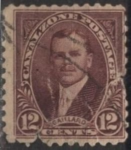 US Canal Zone 109 (used banged up filler) 12¢ David D. Galliard, vio brn (1929)