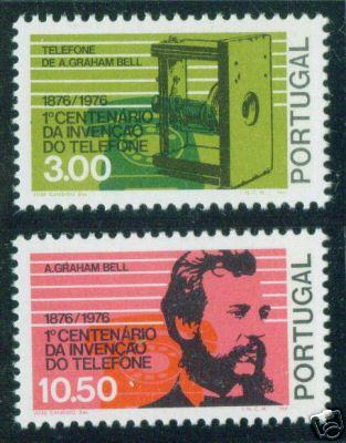 PORTUGAL Scott 1279-80 MNH** AG Bell Antique Telephone