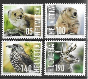 2014    SWITZERLAND  -  SG.  2028 / 2031  -  WILDLIFE   -  MNH