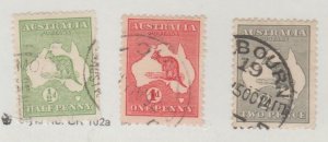 Australia Scott #1-2-3 Stamp - Used Set