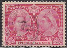 Canada 1897 used Sc 53 3c Victoria Jubilee 