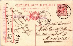 1918 Italy Military Post office Aviation WW1 Letter Postcard Cover To Modena