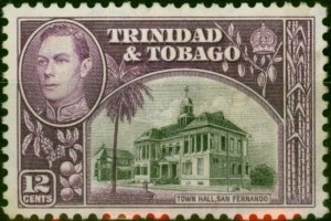 Trinidad & Tobago 1944 12c Black & Slate-Purple SG252a Fine MM