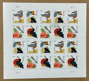 4991b-4994b Coastal Birds MNH Sheet of 20 Postcard Rate, No Die Cuts $10.60 2015