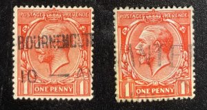 Great Britain #160 + #188 King George V (1912 vs 1924 variation)