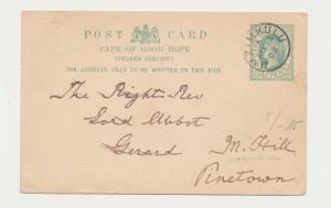 CAPE OF GOOD HOPE 1902, UMZIMKULU TO PINETOWN, ½d CARD