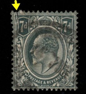 Great Britain Scott 145 Used KEVII stamp tear at top left  stamp CV $42.50