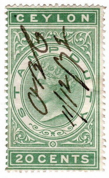 (I.B) Ceylon Revenue : Stamp Duty 20c