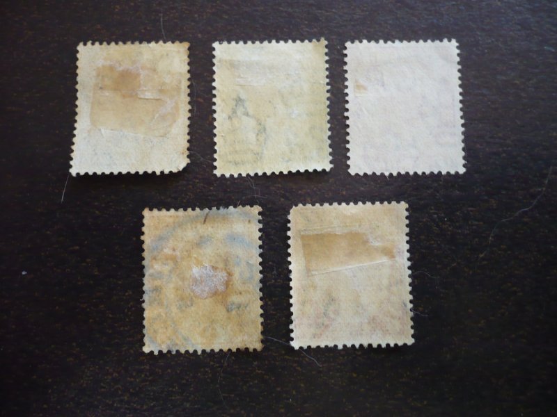 Stamps - Straits Settlements-Scott#149,151,154-156- Used Partial Set of 5 Stamps