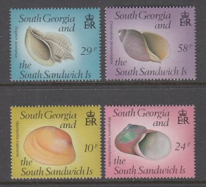 South Georgia 127-130 Seashells MNH VF