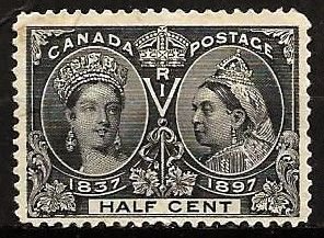Canada 50 Jubilee - Very light cancel - hinge thin