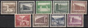 Germany - 1936 Buildings Sc# B93/B101 - MH (758)