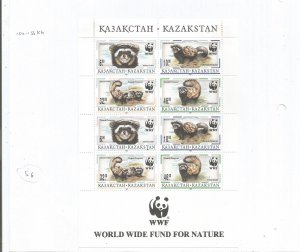 KAZAKHSTAN - 1997 - WWF Fauna, Polecats - Perf 8v Sheet - Mint Lightly Hinged