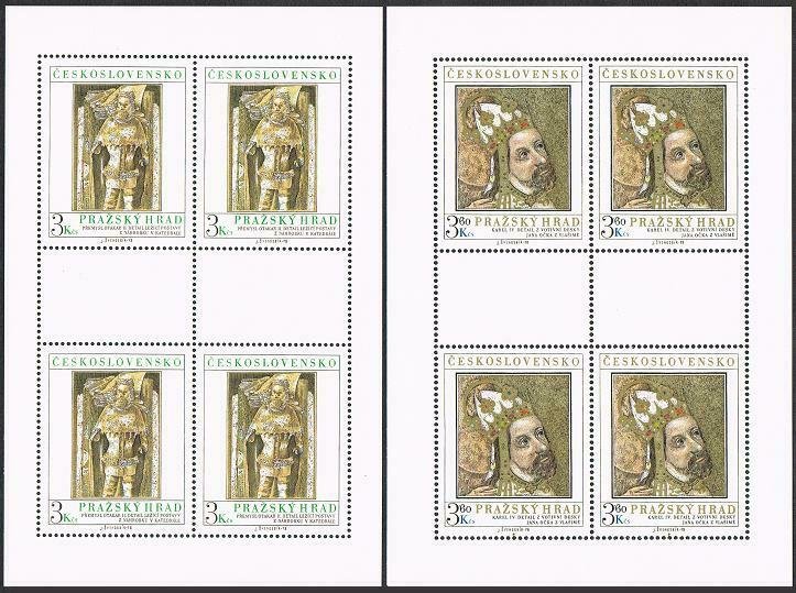 Czechoslovakia 2176-2177 sheets,MNH. Prague Castle Arts by Jan Ocka,1978.