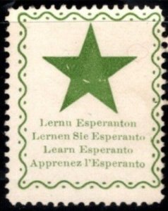 Vintage Esperanto Poster Stamp Learn Esperanto English German French Esperanto