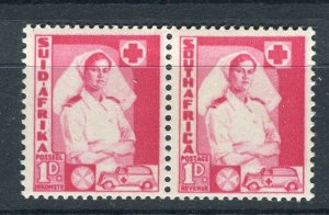 SOUTH AFRICA; 1940 early War Effort Large type Mint hinged 1d. Pair