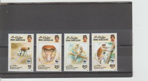 Brunei  Scott#  424-427  MNH  (1991 Proboscis Monkey)