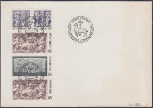 SWEDEN SCc # 892-5 FDC  ADAM & EVE, and SAMSON and the LIONS, BOOKLET PANE