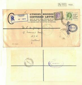 SOUTHERN RHODESIA KGVI Registered Stationery *Umvukwes* QEII 5s High Value Ap582