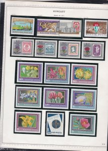 hungary issues of 1971 flowers & horse racing etc stamps page ref 18305