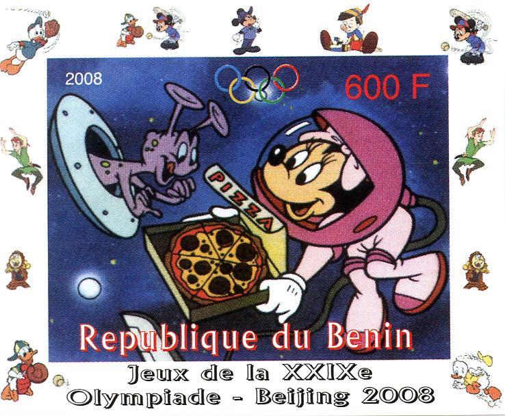 BENIN SHEET DELUXE IMPERF DISNEY OLYMPIC GAMES BEIJING 2008