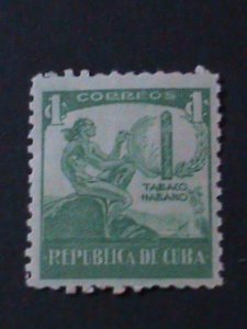 ​CUBA-1939-SC#356-CUBA'S TOBACCO INDUSTRY-CIBONEY INDIAN &  CIGARS-MINT-VF