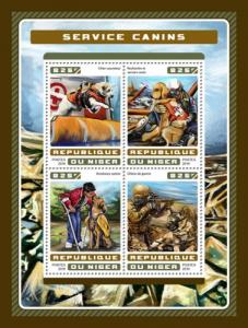 NIGER - 2016 - Service Dogs - Perf 4v Sheet - MNH