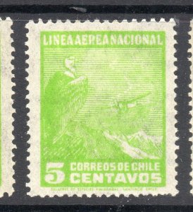 Chile 1920s-30s Airmail Early Issue Fine Mint Hinged Shade 5c. NW-13407