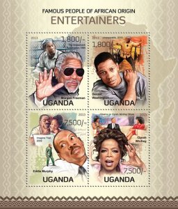 UGANDA - 2013 - Entertainers of African Origin-Perf 4v Sheet-Mint Never Hinged