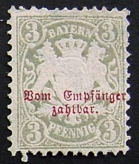 Germany, Bavaria, Scott J4, Unused
