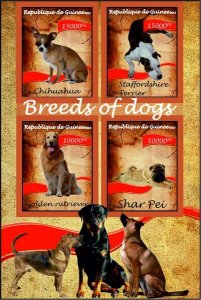 Stamps. Fauna Domestic DOGS  1+1 sheets perforated 2016 year Guinee