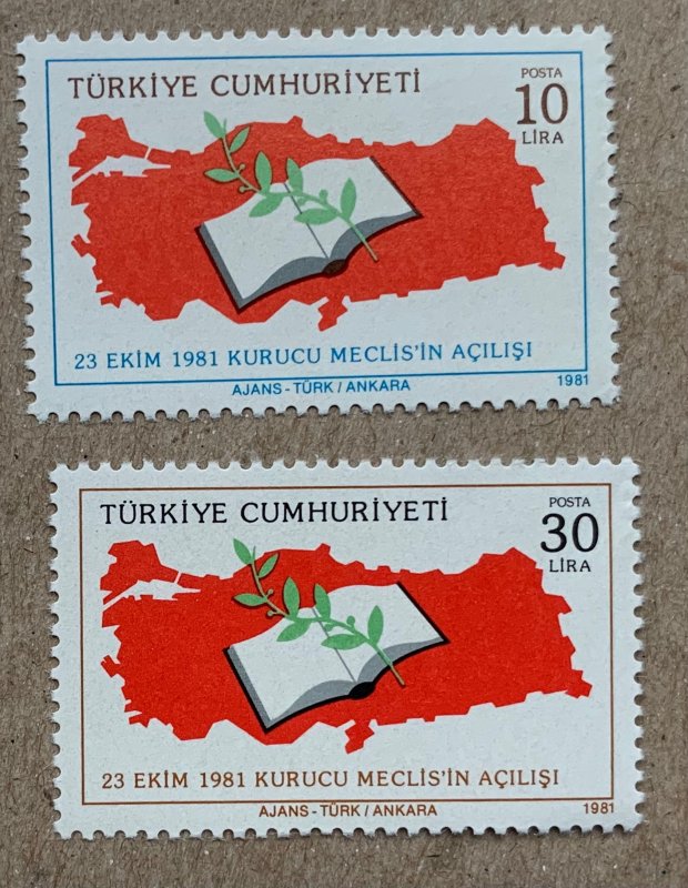 Turkey 1981 Constituent Assembly, MNH. Scott 2200-2201, CV $3.50