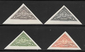 Costa Rica Scott 183a-d Unused HOG - 1937 Philatelic Expo Imperfs from S/S