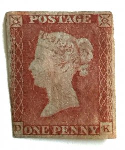 GB 1841 QV 1d MH Ori Gum Imperforate with margins SG#8 GB3455