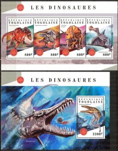 Togo 2018 Dinosaurs sheet + S/S MNH