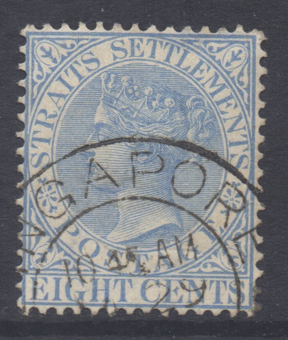 Malaysia Straits Setts Scott 50 - SG101, 1892 Victoria 8c used