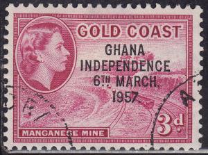 Ghana 8 USED 1957 Manganese Mine 3p