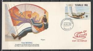 Tuvalu, Scott cat. 505 only. Yachting value from set. First day cover. ^