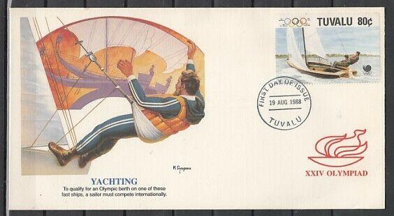 Tuvalu, Scott cat. 505 only. Yachting value from set. First day cover. ^