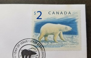 *FREE SHIP Canada Polar Bear 1998 Wildlife (FDC) *see scan