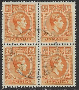 Jamaica #148 Used block.  King George VI