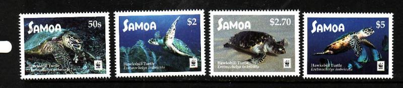 Samoa-Sc#1270-3-Unused NH set-WWF-Hawksbill Turtles-Reptiles-2016-