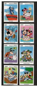 Mali 1997 -  Disney - Mickey and Minnie - Set of 8 Stamps - Scott #870-7 - MNH