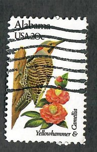 1953 Alabama Birds and Flowers used single - perf 10.5 x 11